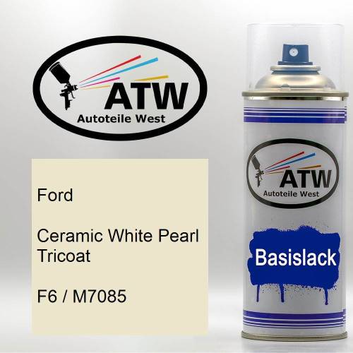 Ford, Ceramic White Pearl Tricoat, F6 / M7085: 400ml Sprühdose, von ATW Autoteile West.